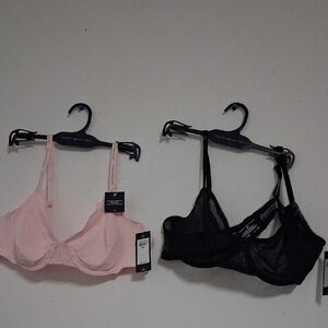 2 BNWT Tommy Hilfiger Unlined Underwire Logo Mesh Balconette Bras